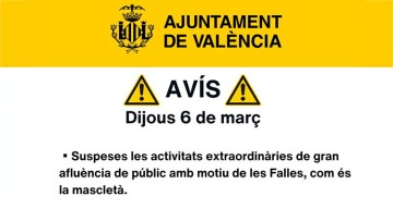 Suspendida la mascletà del 6 de marzo